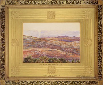 HUNT Oil Painting - The Dead Sea from Siloam British William Holman Hunt